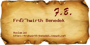 Frühwirth Benedek névjegykártya