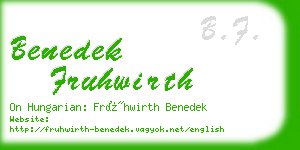 benedek fruhwirth business card